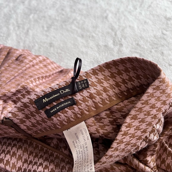 NWT Massimo Dutti Wide Leg Culotte Pleated Houndstooth Trouser Pants Spring 2018 - Picture 3 of 17